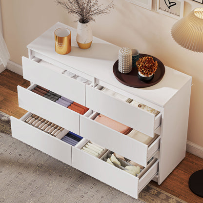 Modern 6 Drawer Wide Chest of Drawers