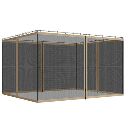 10' x 13' Khaki Gazebo Replacement Mosquito Netting with Zipper