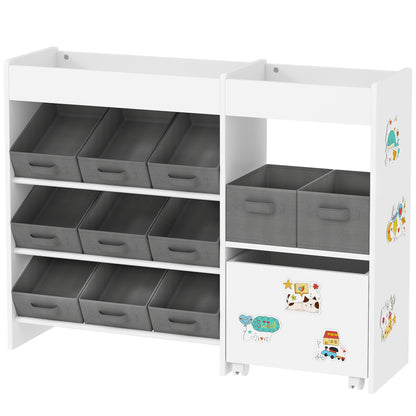 4-Tier Toy Storage Organizer with 11 Fabric Bins