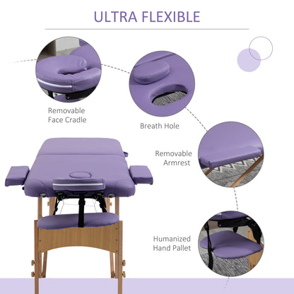 Portable folding wooden massage table