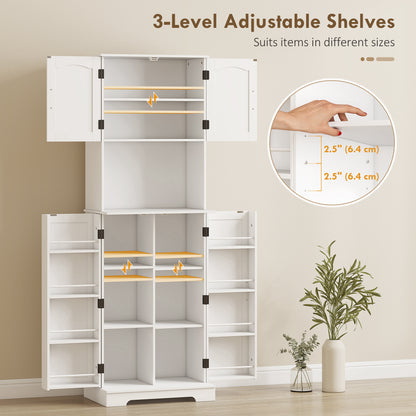 Tall farmhouse kitchen pantry storage cabinet 181.5 cm