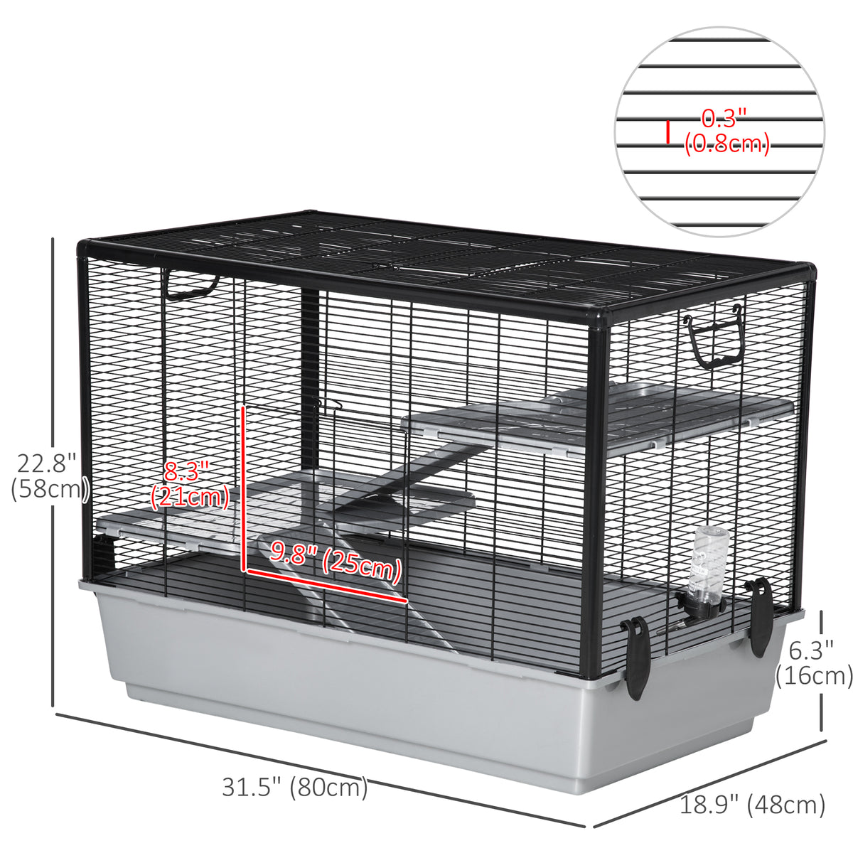 3-Tier Hamster Cage for Small Pets
