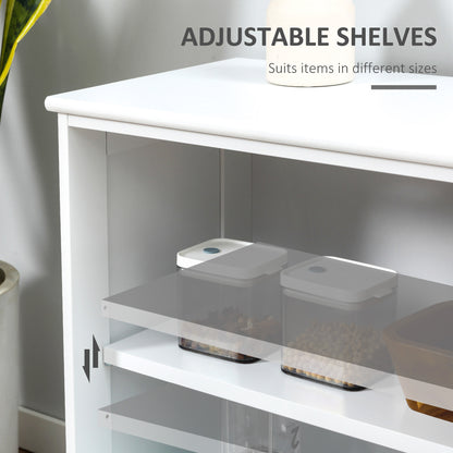 Aparador de cocina apilable con puertas correderas de cristal