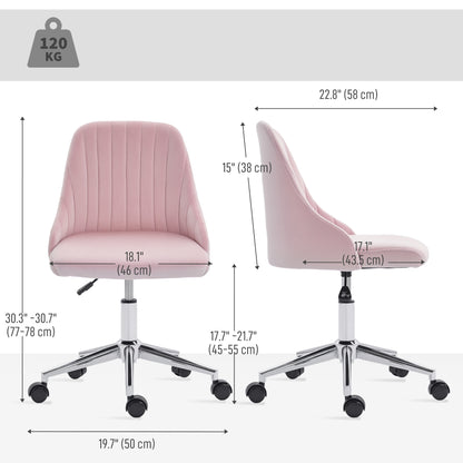 Adjustable Velvet Swivel Vanity Chair