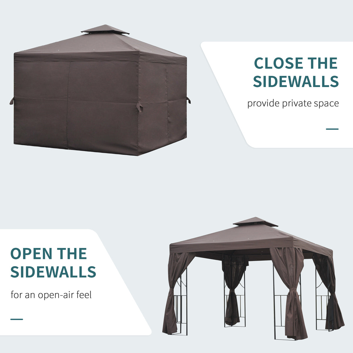 Patio Gazebo Double-Tier Roof 10 x 10 ft