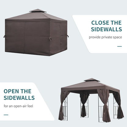 Patio Gazebo Double-Tier Roof 10 x 10 ft