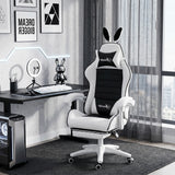 Ergonomic gaming chair with footrest
