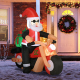 Decoración inflable navideña de Papá Noel en moto de 5,5 pies