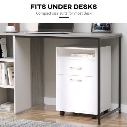 Compact Mobile File Cabinet with Shelf and Drawer