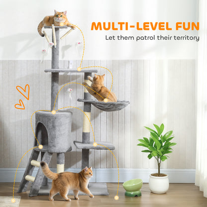Multi-Level Cat Tree Tower with Scratching Posts