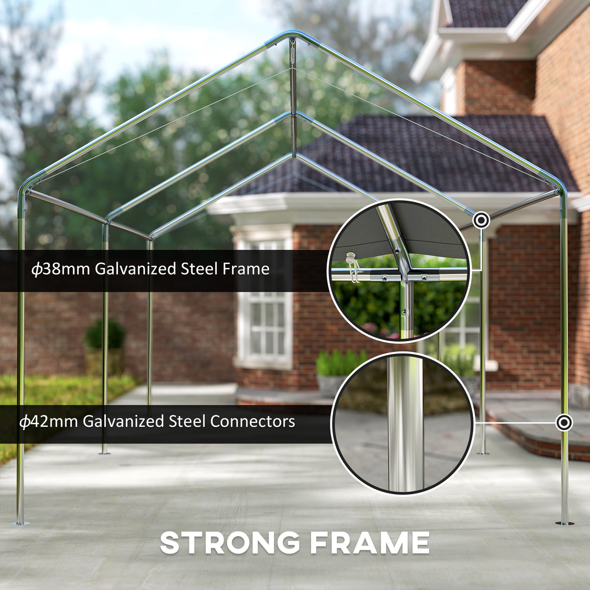 Car Shelter 10' Galvanized Steel