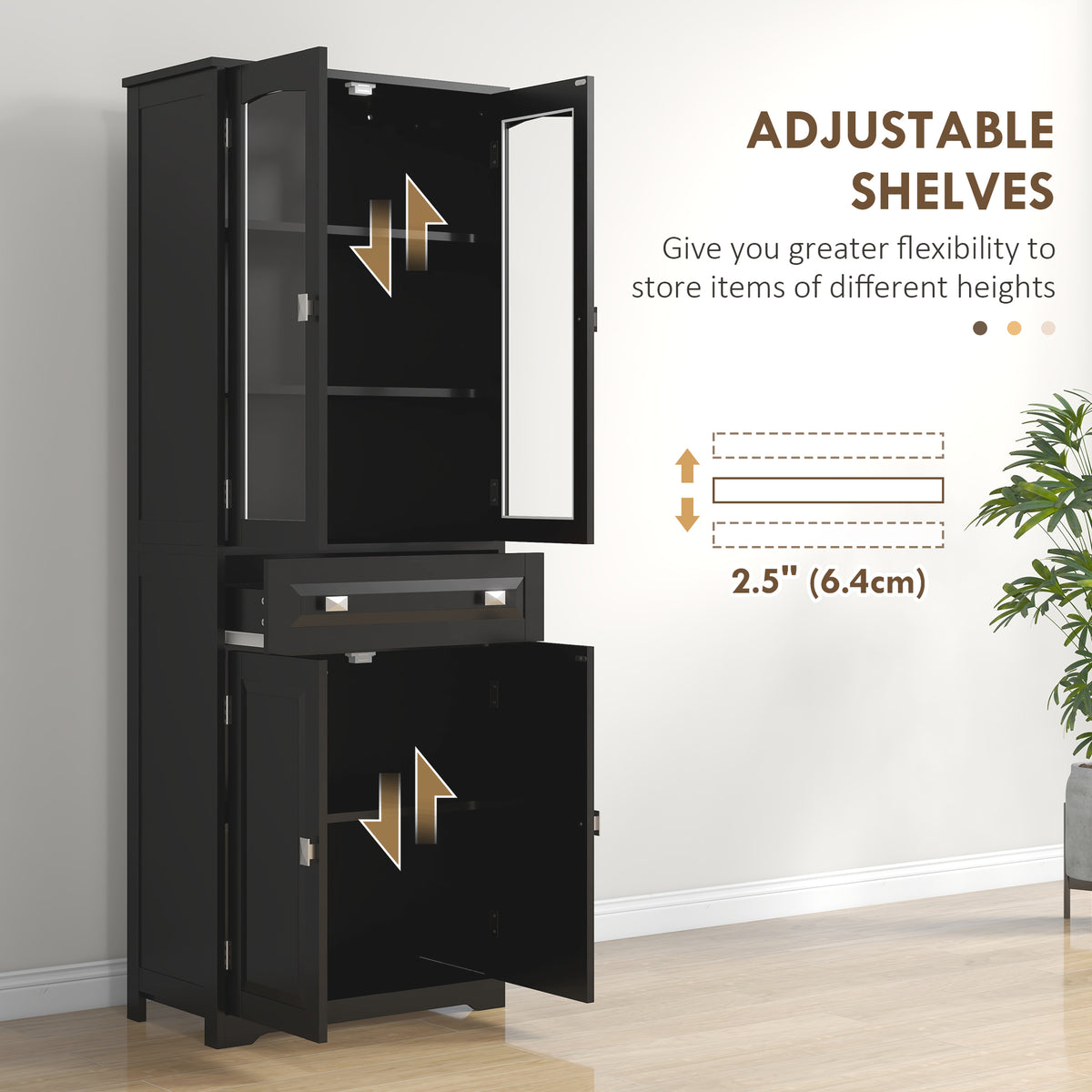Armario despensa 4 puertas 160 cm almacenamiento cocina