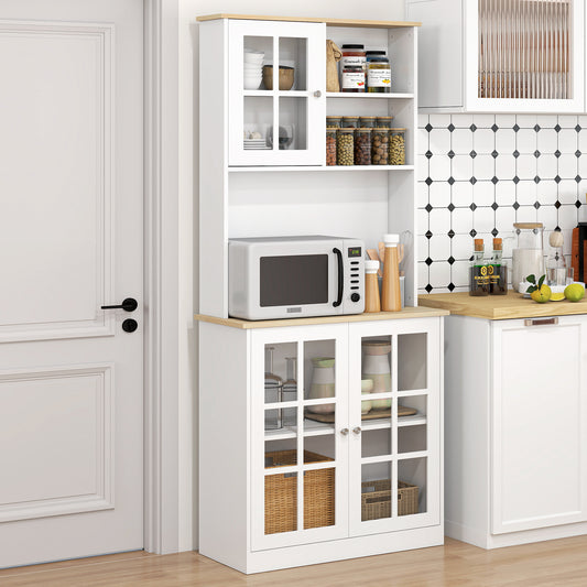 Aparador de cocina con alzada y estantes abiertos