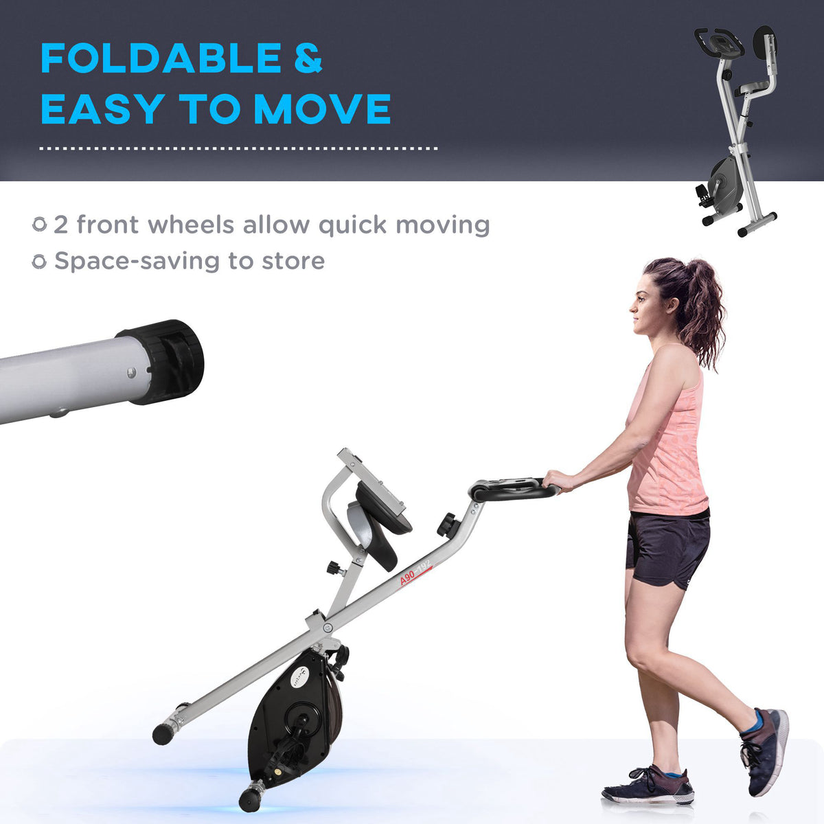 Foldable indoor stationary bike with magnetic resistance