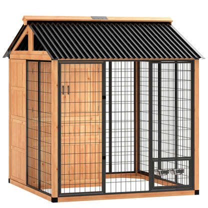 Caseta para perros de 218 cm con diseño walk-in — Amarillo