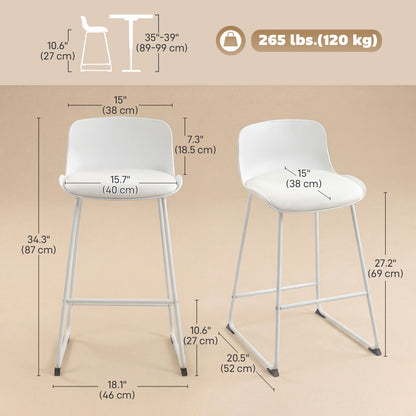 Modern PU Leather Bar Stools Set of 2
