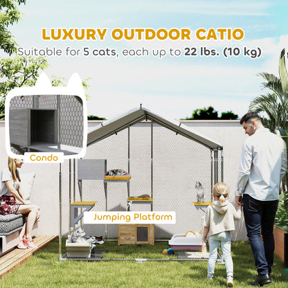 Reja exterior para gatos de metal impermeable