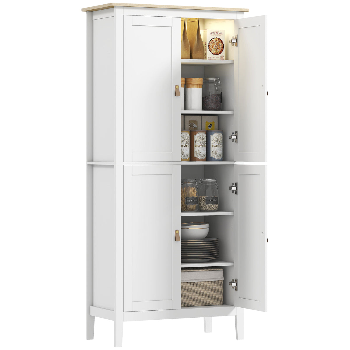 Tall kitchen pantry storage cabinet