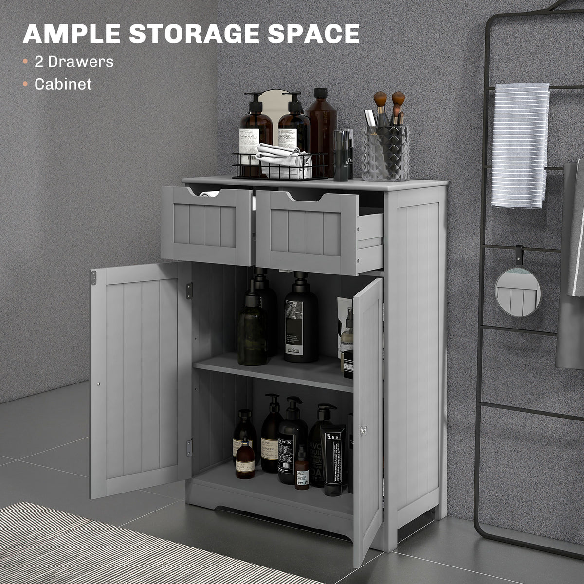 Mueble de almacenamiento para baño de dos cajones