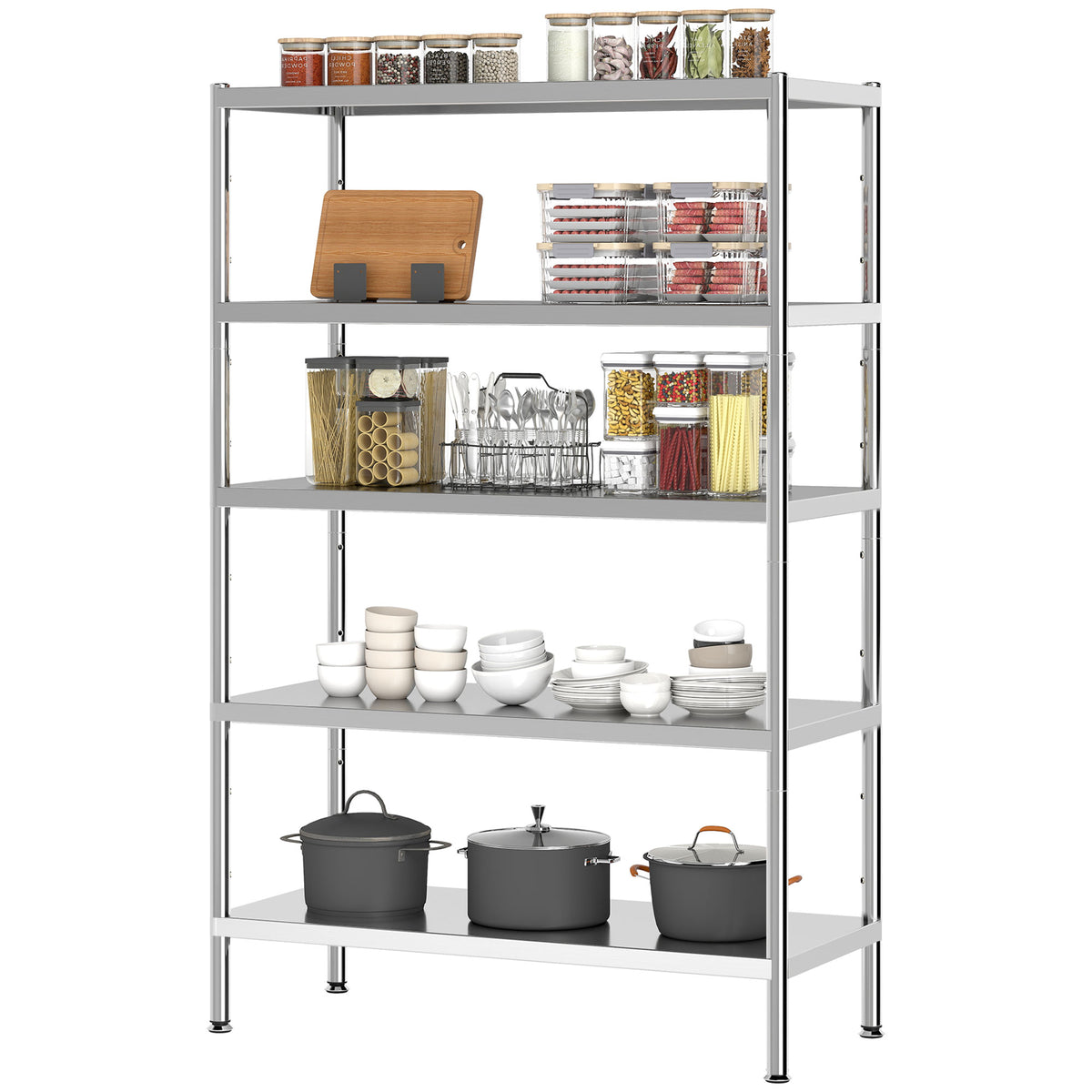5-Tier Stainless Steel Kitchen Storage Bakers Rack