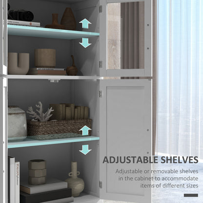 Modern kitchen sideboard with glass doors and shelves