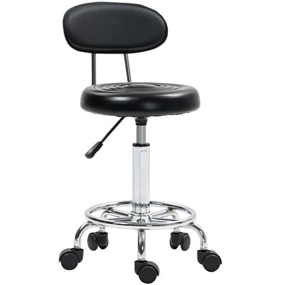 Tabouret à roulettes réglable avec dossier et pivot 360 — photo 7