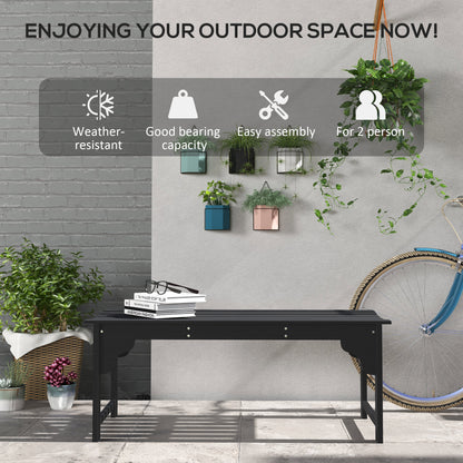 Wooden garden bench two-seater — natural
