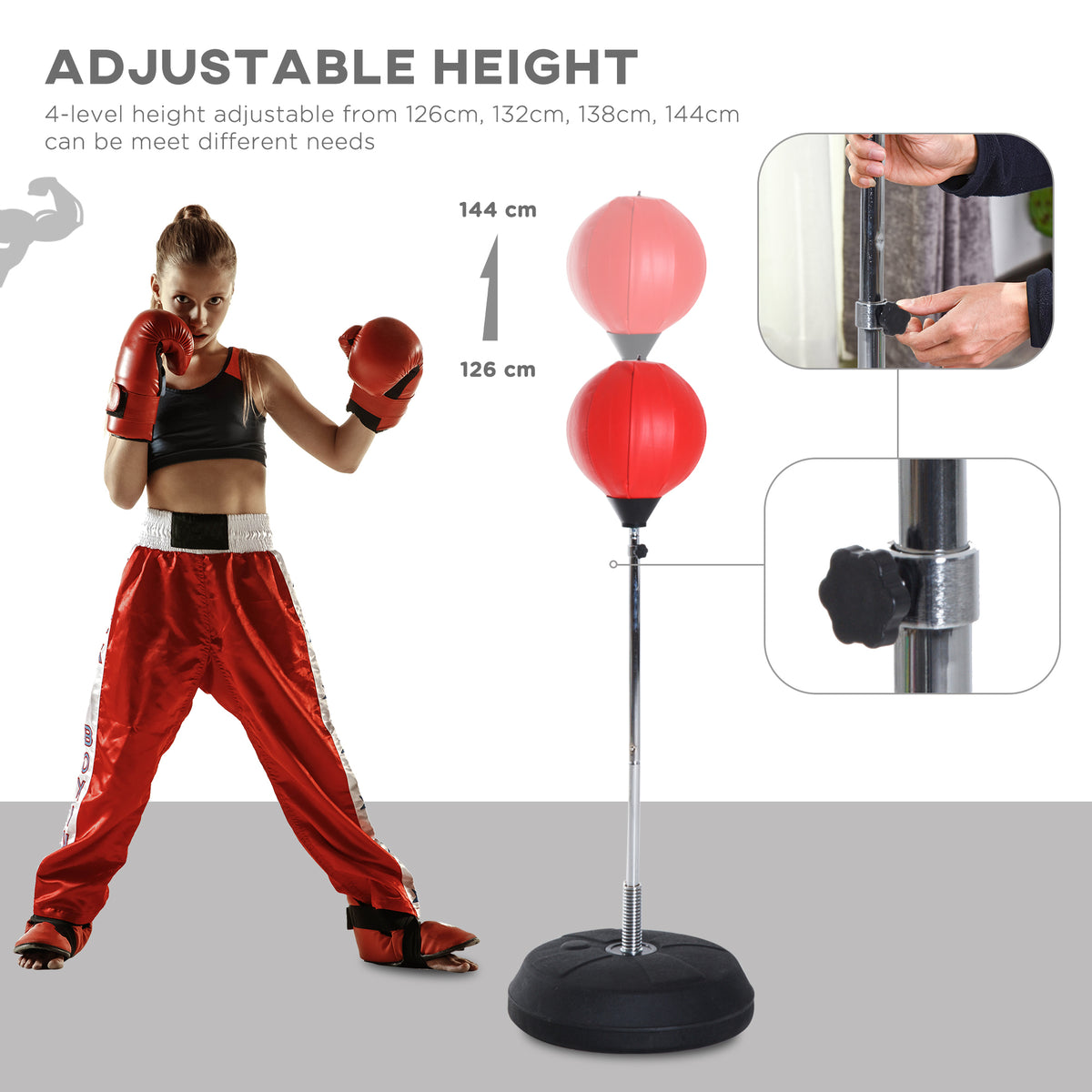 Freestanding Punching Bag with Stand Gloves and Pump