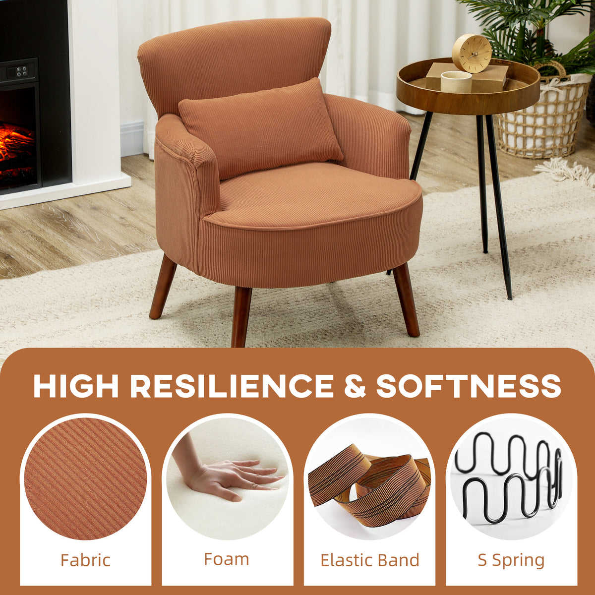 Modern Upholstered Accent Armchair