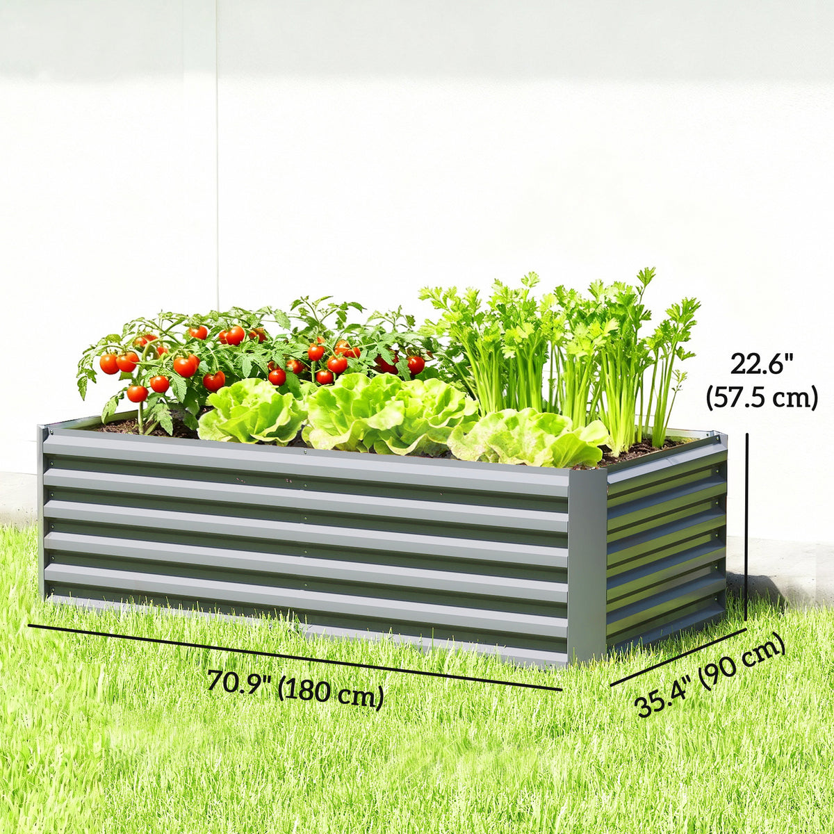 Raised Garden Bed Galvanized Metal 6' × 3'