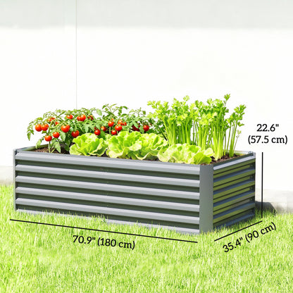 Raised Garden Bed Galvanized Metal 6' × 3'