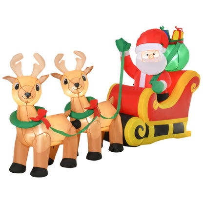 Christmas Inflatable Santa Claus Sleigh and Reindeer 240 cm