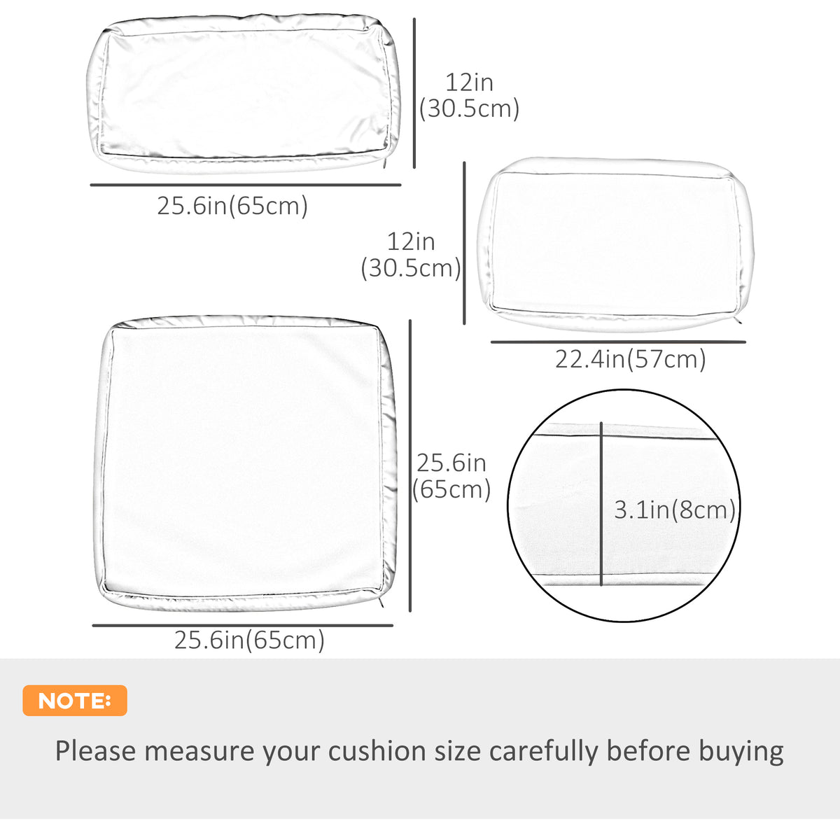 Patio cushion covers set 14 pieces polyester