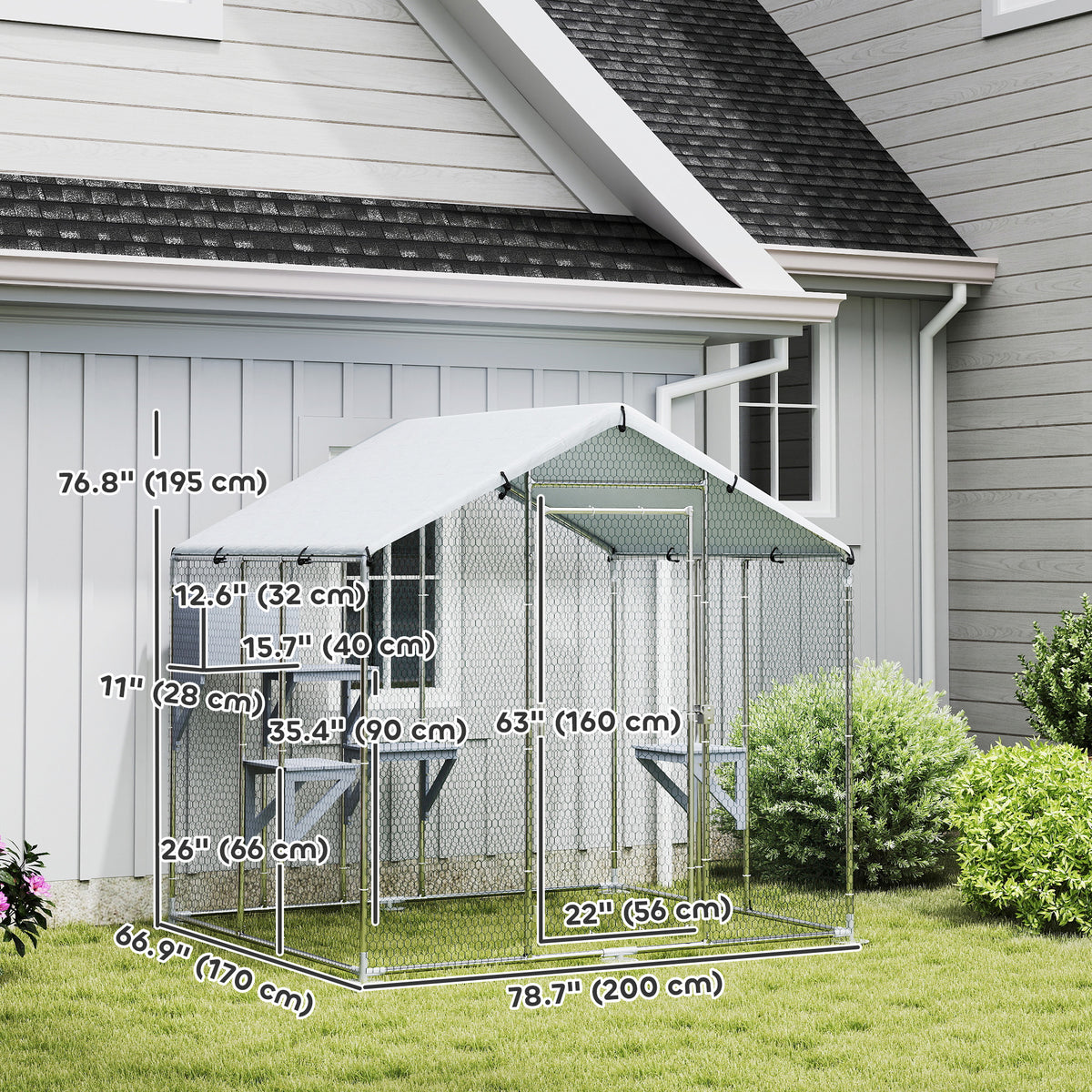Reja exterior para gatos de metal impermeable