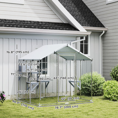 Reja exterior para gatos de metal impermeable