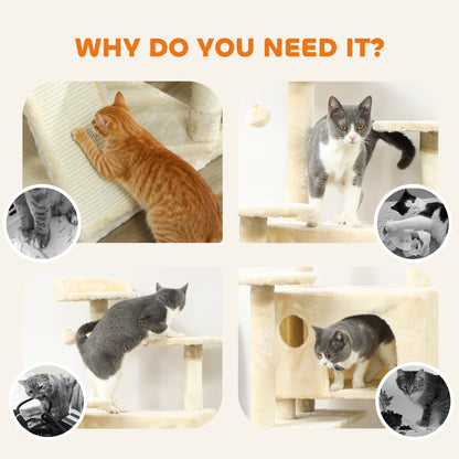 Árbol para gatos de varios niveles de 160 cm