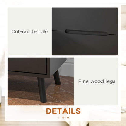 Modern 2-Drawer Nightstand with Wood Legs