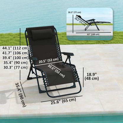 5-Position Zero Gravity Folding Outdoor Lounge Chair