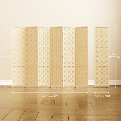 Biombo de 4 paneles de bambú estilo rústico