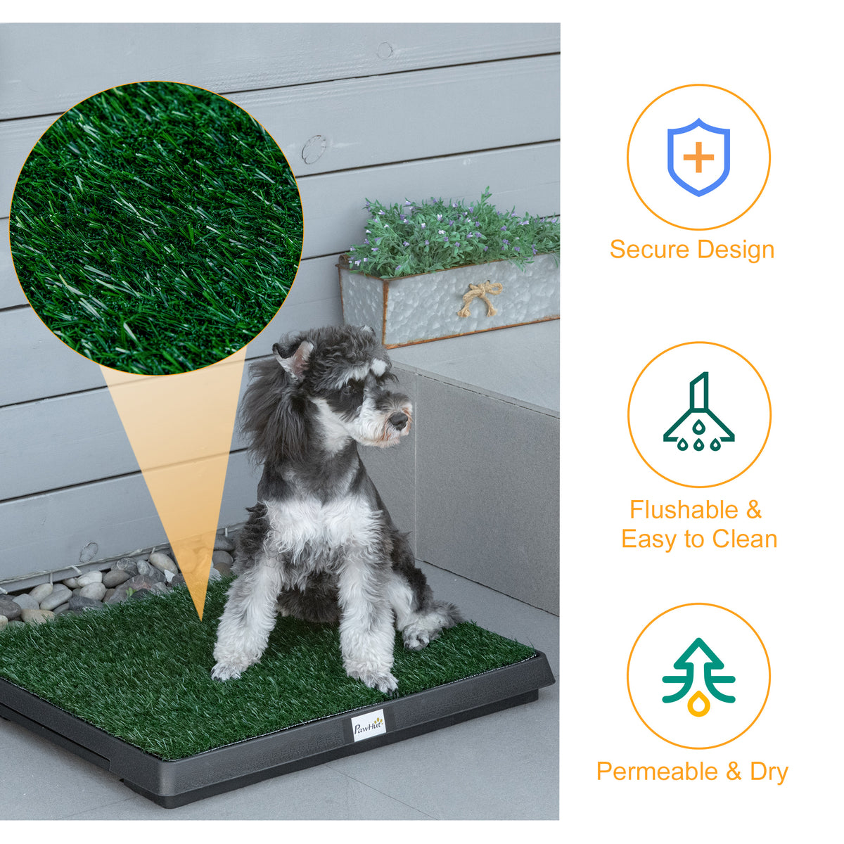 Alfombrilla de césped artificial para orinal de perro 51x63 cm