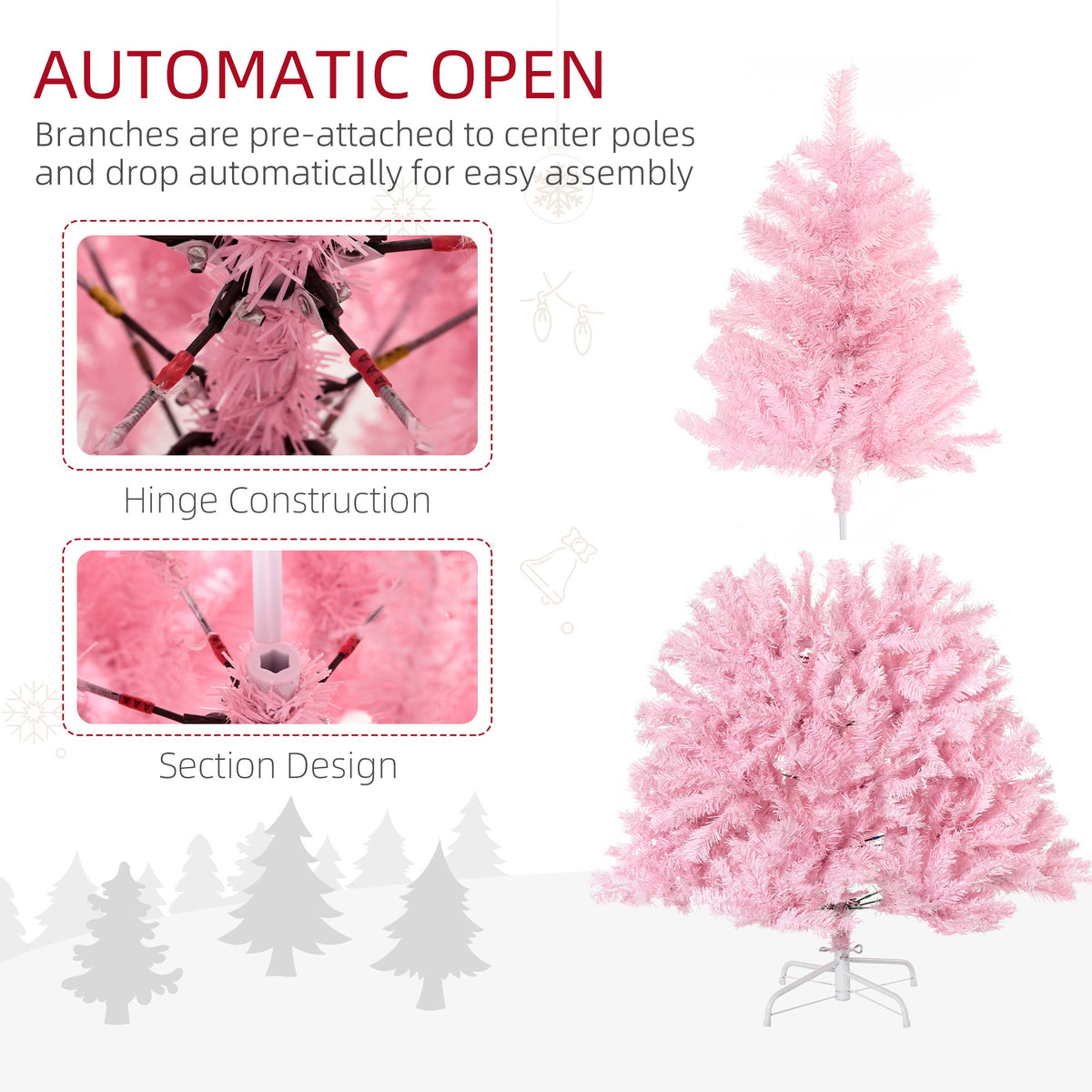 Pink artificial Christmas tree