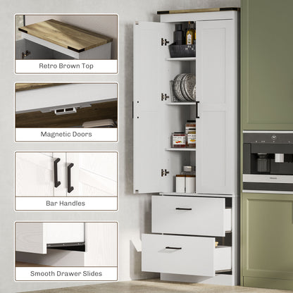 Armario despensa 170 cm Puertas magnéticas Cajones