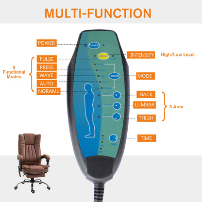 Office Chair Vibration Massage Retractable Footrest