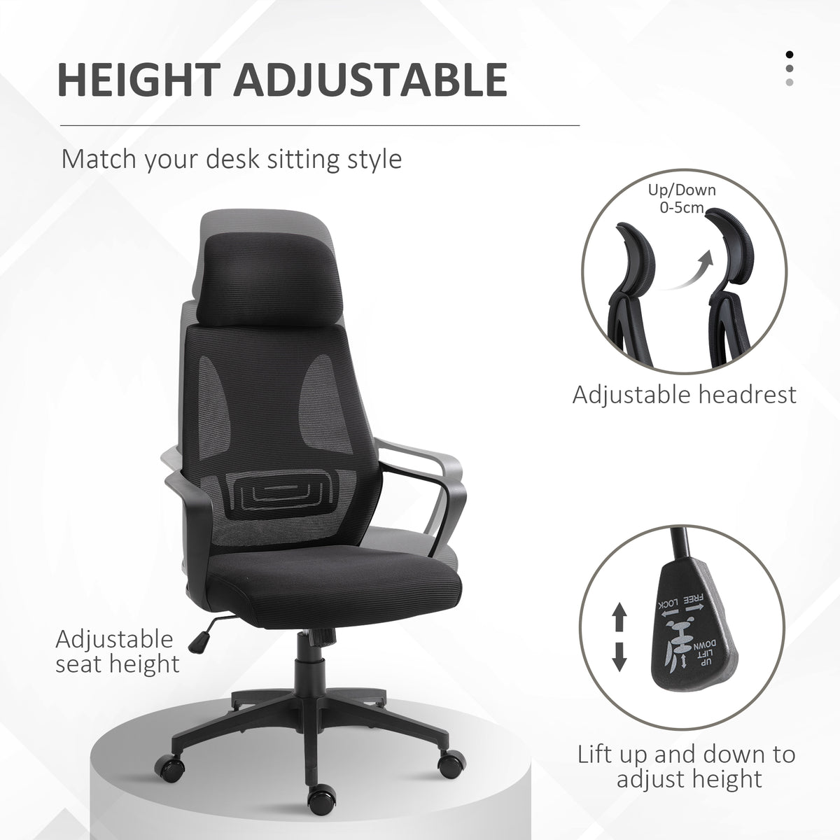 Ergonomic Office Chair with Adjustable Headrest