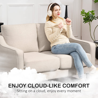 Modern Loveseat with Pocket Springs and Thick Padding