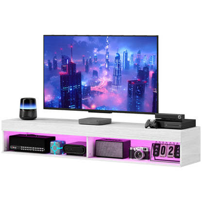 Mueble de TV flotante de pared con luces LED