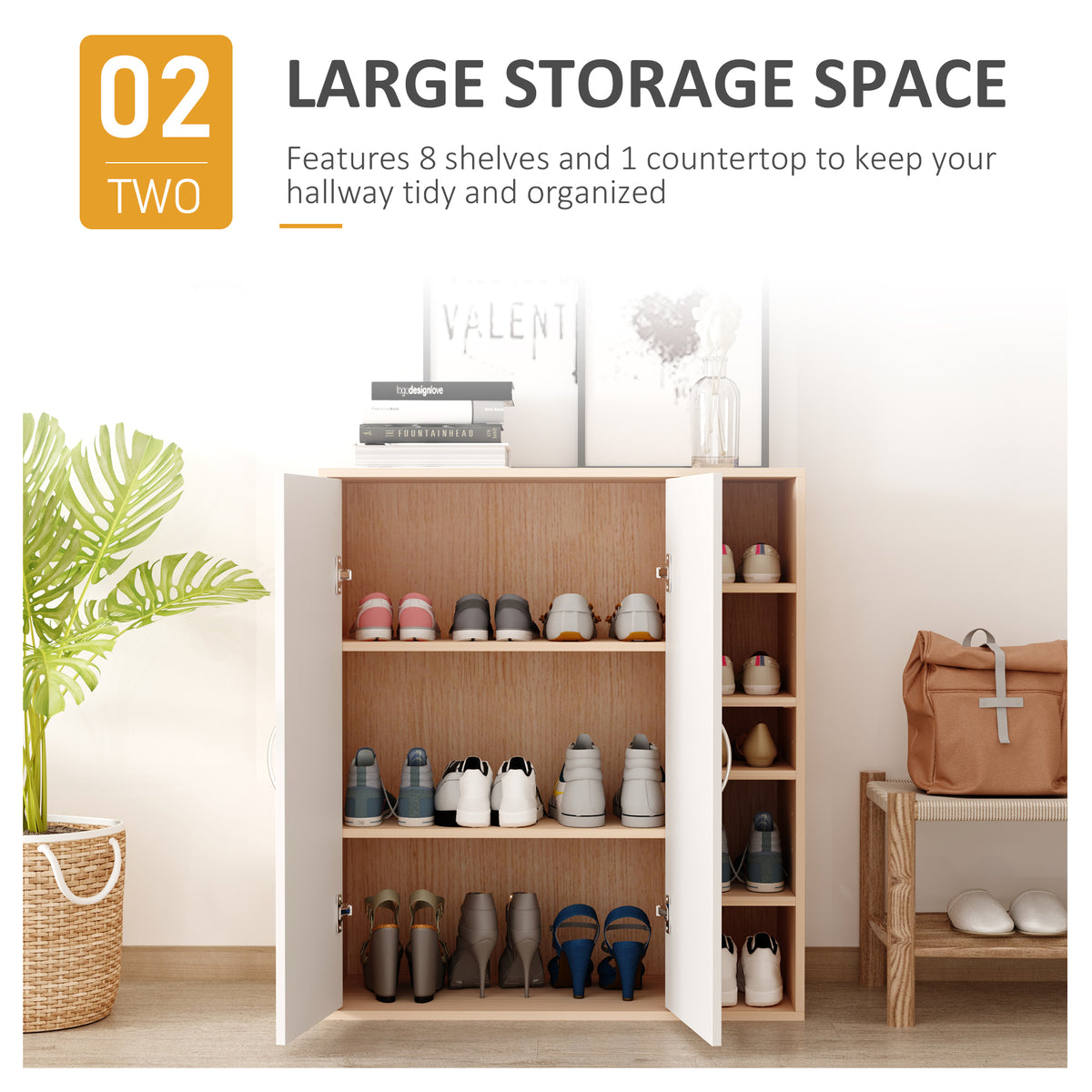 Mueble zapatero independiente de 3 estantes