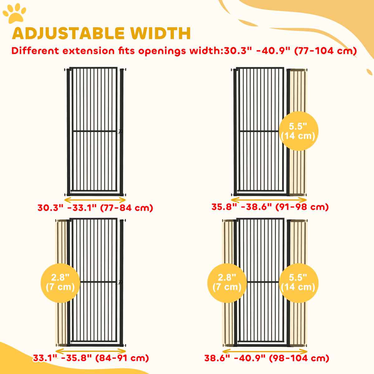 Extra Tall Pet Gate 150 cm with Extensions