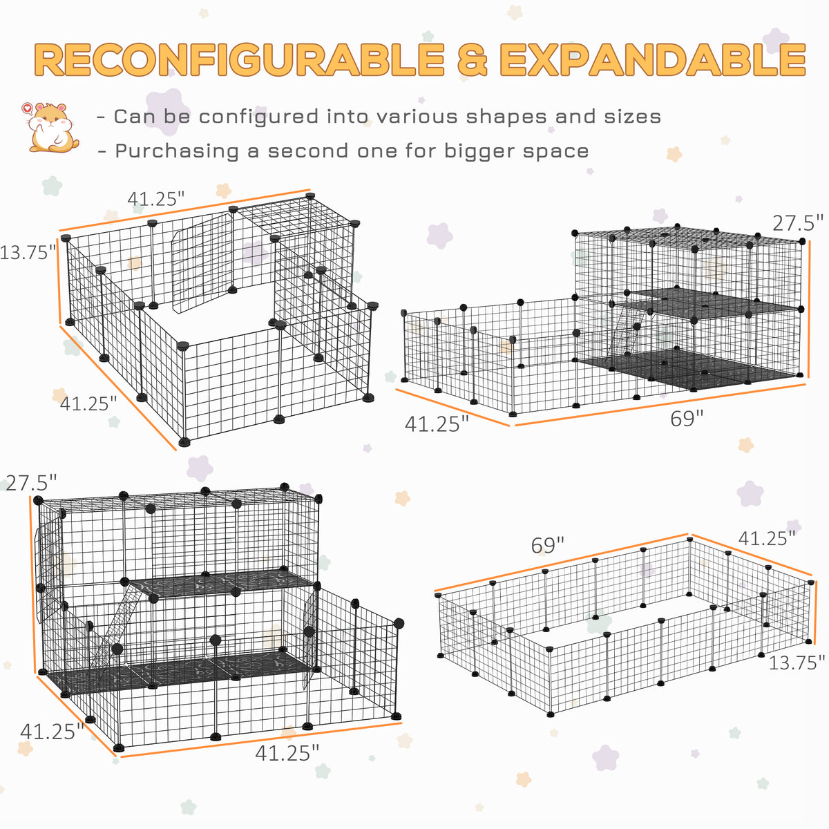46 Panels Small Animal Modular Playpen