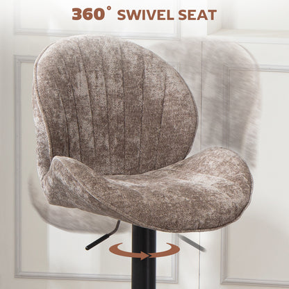 Bar stools swivel set of 2 chenille adjustable height